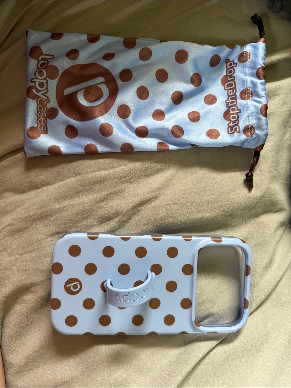 Blue& Brown Polka Dot Phone Case loopy righty